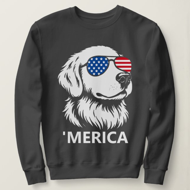 Sudadera Merica Labrador Patriótico 4 de Julio (Anverso del diseño)