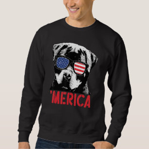 Sudadera Merica Rottweiler Perro Bandera Americana Gafas de