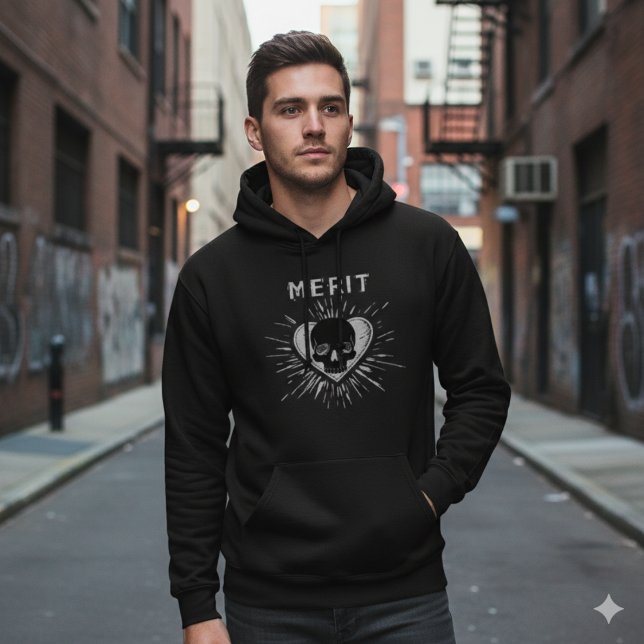 Sudadera Merit Skull Heart Grunge Graphic Hoodie (Subido por el creador)