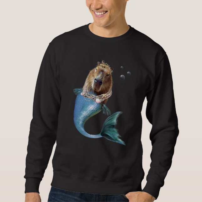 Sudadera Mermaid Capybara Mercapybara  Cute Meme (Anverso)