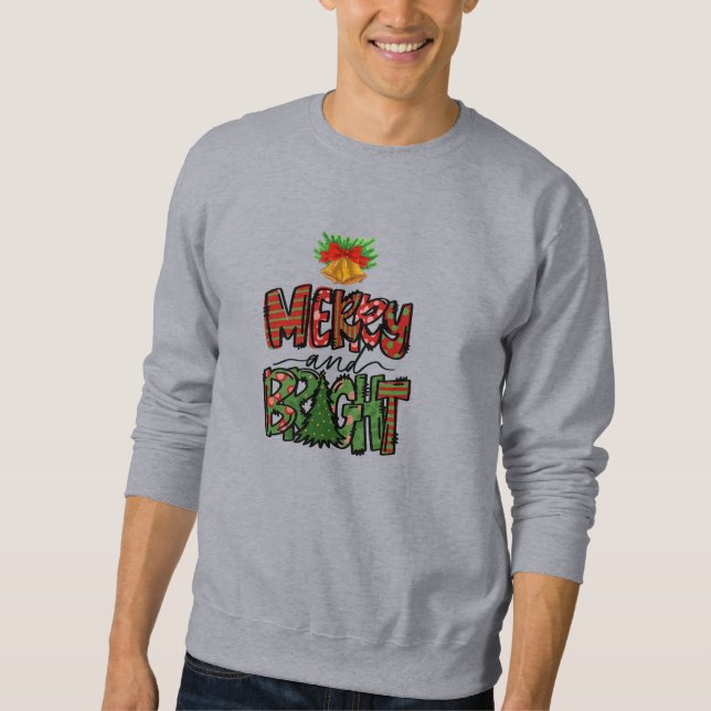 Sudadera Merry and Bright Christmas Bells Festive  (Anverso)