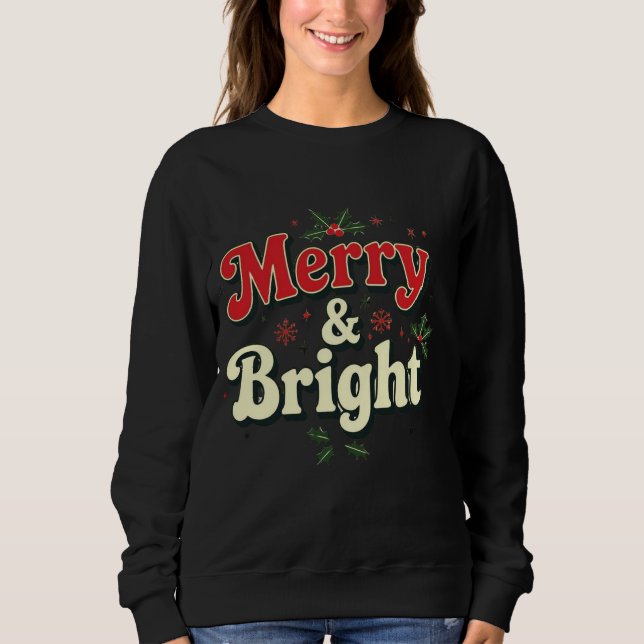 Sudadera Merry and bright  minimal chic Santa christmas tee (Anverso)