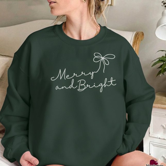 Sudadera Merry and Bright Typography Christmas Holiday  (Merry and Bright Typography Christmas Holiday Sweatshirt)