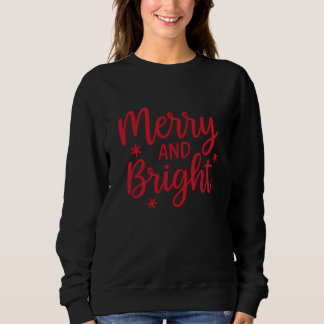 Sudadera Merry and Bright Typography Christmas Sweatshirt