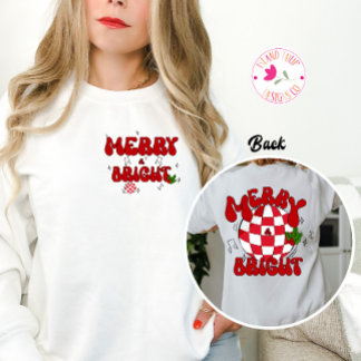 Sudadera Merry & Bright Disco Ball Navidades Rojos y Verdes