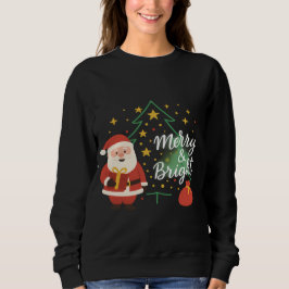 Sudadera Merry & Bright Santa Xmas Tree Sweatshirt Gift
