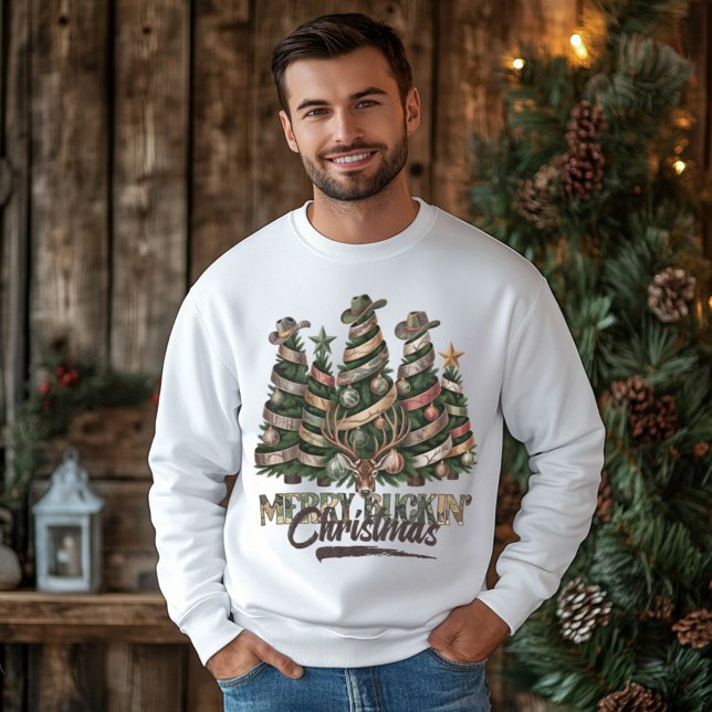 Sudadera Merry Buckin’ Christmas – Camo Cowboy Tree  (Subido por el creador)