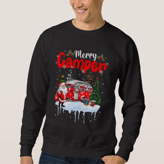 Sudadera Merry Camper Christmas Santa Camper Camping Truck  (Anverso)