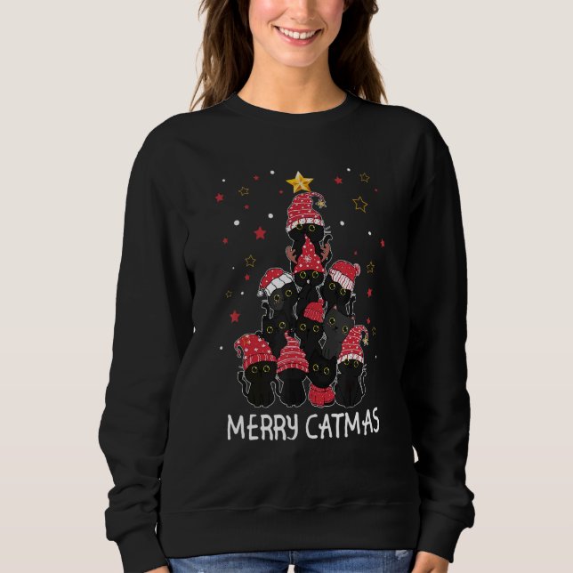 Sudadera Merry Cat Mas Santa Black Cat Christmas 2022 (Anverso)