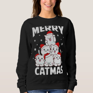 Sudadera Merry Catmas Funny Pun Navidades Cat Lover Matchin