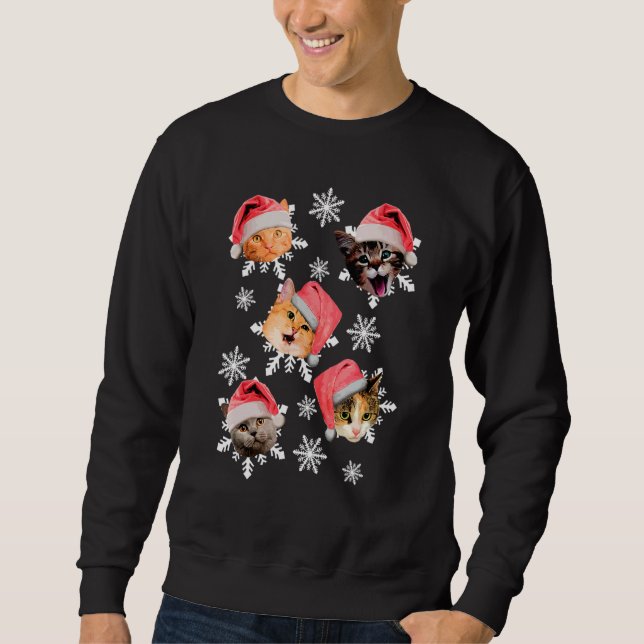 Sudadera Merry Catmas Navidades Pajamas Luces (Anverso)
