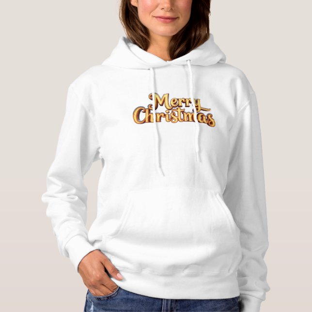 Sudadera Merry Christmas als Goldener Schriftzug (Anverso)