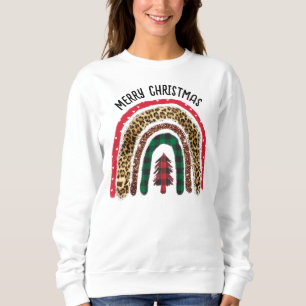 Sudadera Merry Christmas Animal Print Rainbow