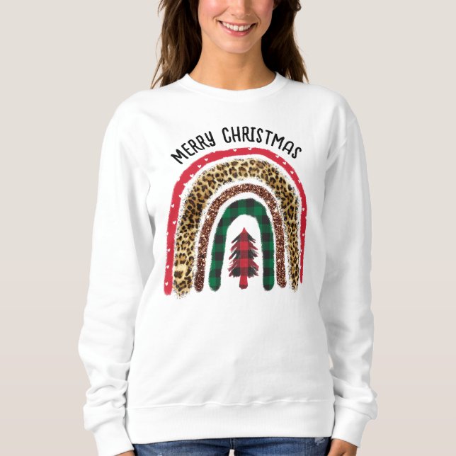 Sudadera Merry Christmas Animal Print Rainbow (Anverso)