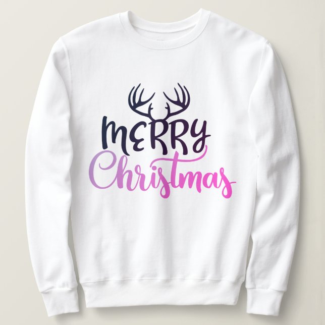 Sudadera Merry Christmas Antler Sweatshirt for Women (Anverso del diseño)