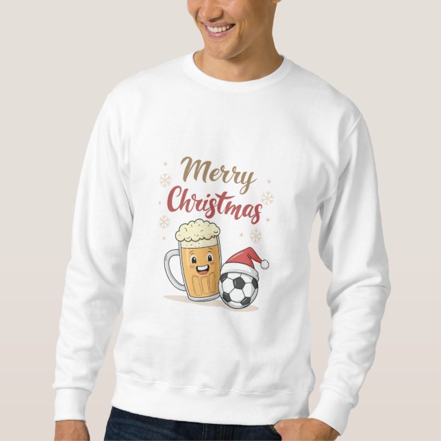 Sudadera Merry Christmas Beer and Soccer (Anverso)