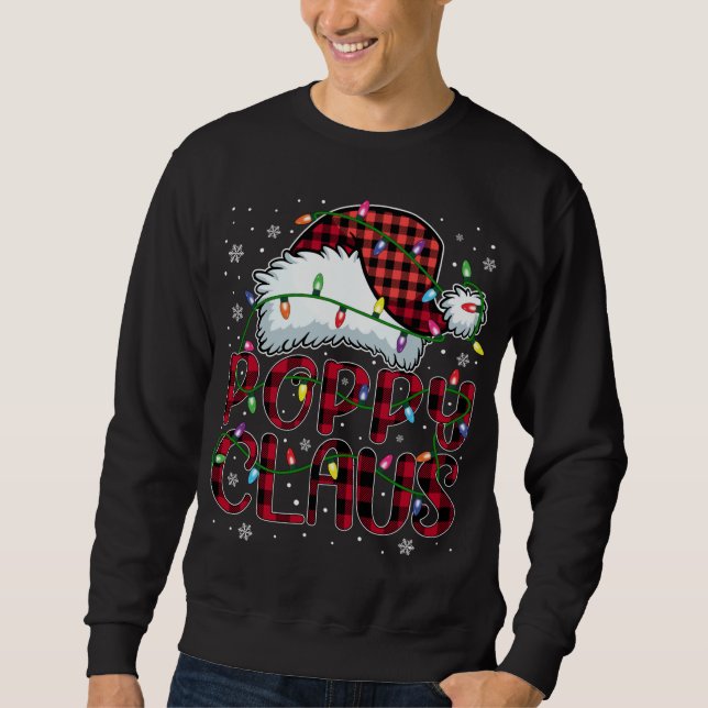 Sudadera Merry Christmas Buffalo revuelto Red Santa Hat Pop (Anverso)