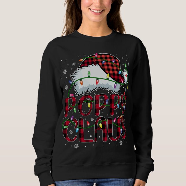 Sudadera Merry Christmas Buffalo revuelto Red Santa Hat Pop (Anverso)
