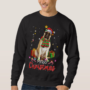 Sudadera Merry Christmas Bullmastiff Santa Hat Tree Luces