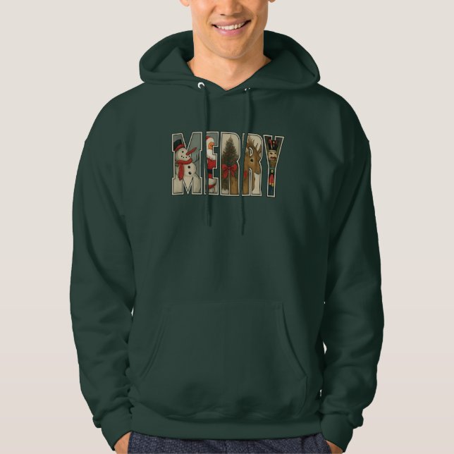 Sudadera MERRY – Christmas Character Letter Art (Anverso)