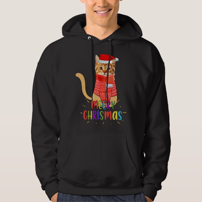 Sudadera Merry Christmas Cute Cat Christmas For Lovers (Anverso)