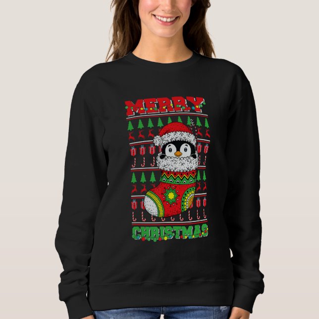 Sudadera Merry Christmas Cute Penguin Ugly Xmas 1 (Anverso)