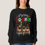 Sudadera Merry Christmas Dog Three Santa Reindeer Elf Pugs<br><div class="desc">Merry Christmas Dog Three Santa Reindeer Elf Pugs</div>