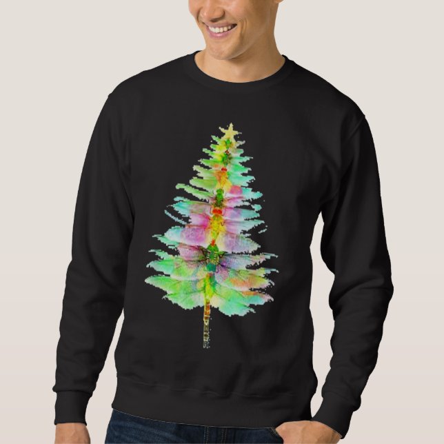 Sudadera Merry Christmas Dragonfly Tree Insect Lover Shirt (Anverso)