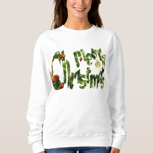 Sudadera Merry Christmas Font Art & Holiday Decorations (Anverso)