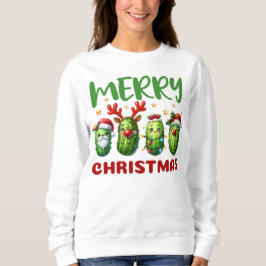 Sudadera Merry Christmas Funny Holiday Pun Adorable Pickle 