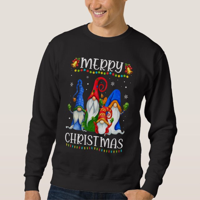 Sudadera Merry Christmas  Gnomes Gnomies Xmas Lights Holida (Anverso)