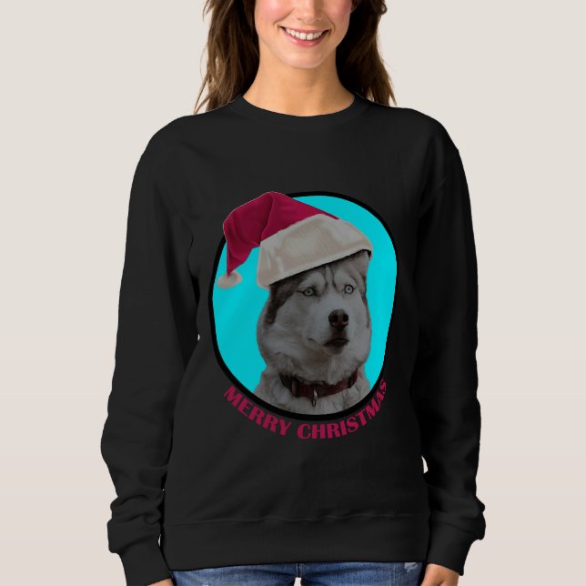 Sudadera Merry Christmas Husky Puppy (Anverso)