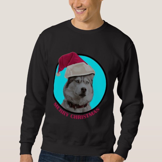 Sudadera Merry Christmas Husky Puppy (Anverso)