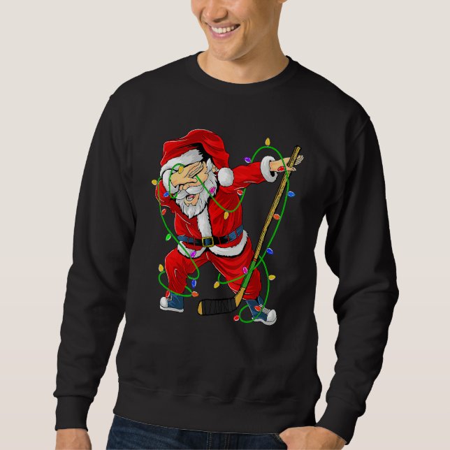 Sudadera Merry Christmas Ice Hockey Dabbing Santa Claus Hoc (Anverso)