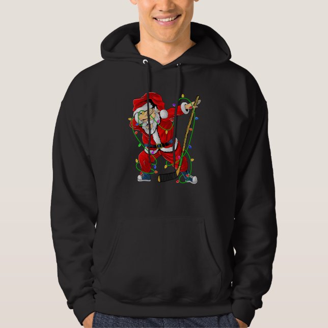 Sudadera Merry Christmas Ice Hockey Dabbing Santa Claus Hoc (Anverso)