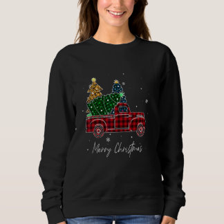 Sudadera Merry Christmas Leopardo Buffalo Truck Tree Red Pl