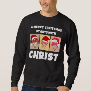Sudadera MERRY CHRISTMAS MUSHROOMS Comienza Con Cristo