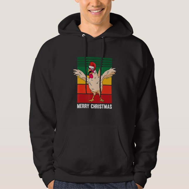 Sudadera Merry Christmas Pajama  Chicken Retro (Anverso)