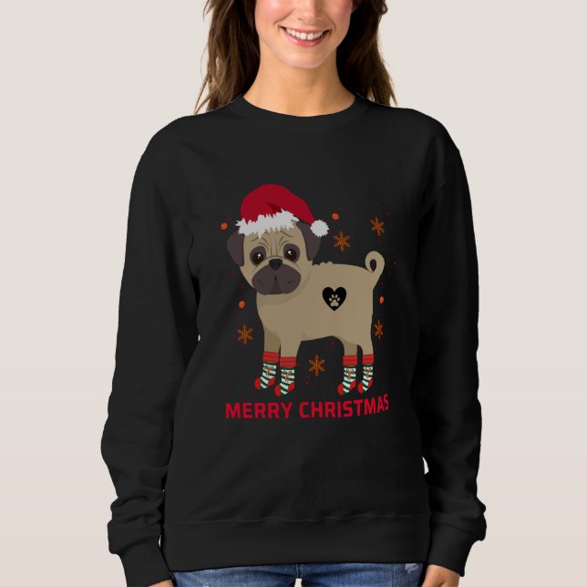 Sudadera Merry Christmas PUG (Anverso)