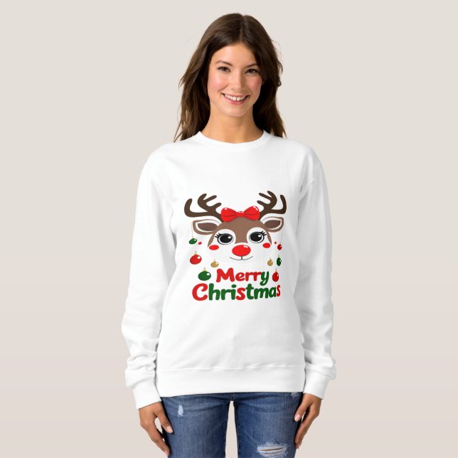Sudadera Merry Christmas – Reindeer Lights & Cheer (Anverso completo)