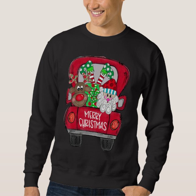 Sudadera Merry Christmas Santa Truck With Santa Claus (Anverso)