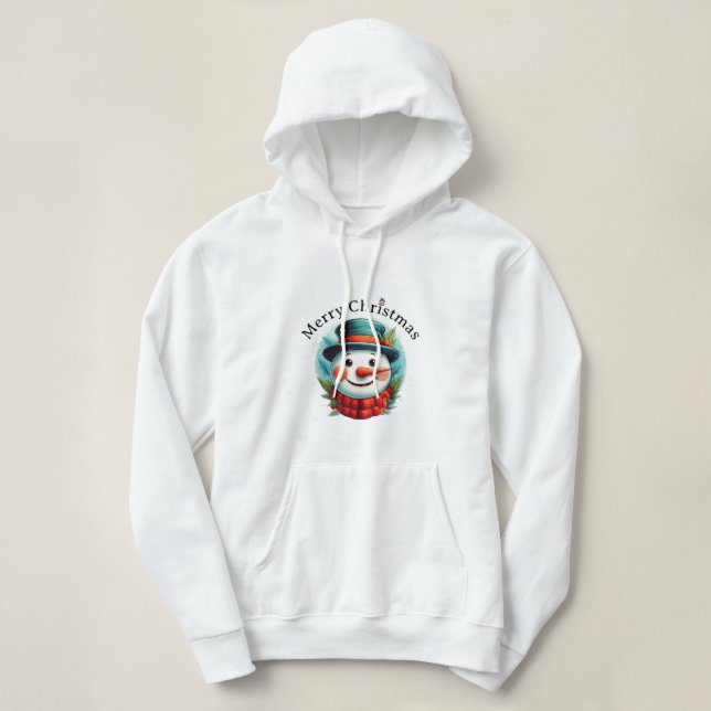Sudadera Merry Christmas Snowman Hoodie –  Winter Holiday (Diseño del anverso)