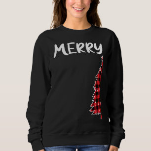 Sudadera Merry Christmas Tree Buffalo Plaid Xmas Parejas Ma
