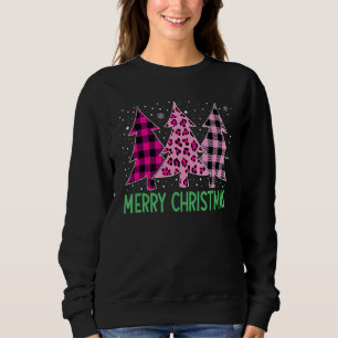 Sudadera Merry Christmas Tree Pink Buffalo Tocado Y Leopar