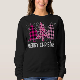 Sudadera Merry Christmas Tree Pink Buffalo Tocado Y Leopar