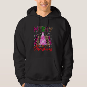Sudadera Merry Christmas Trees Buffalo Plaid Leopard Design