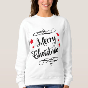 Sudadera Merry Christmas Typography Red White