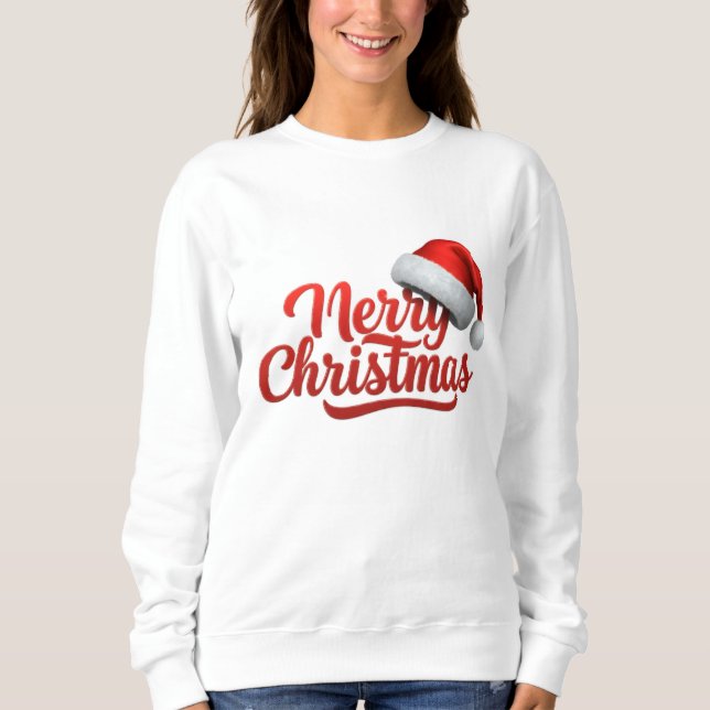 Sudadera Merry Christmas White sweatshirt gift (Anverso)