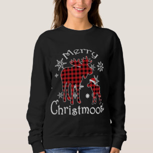 Sudadera Merry Christmoose Moose Buffalo Red Plaid Christma