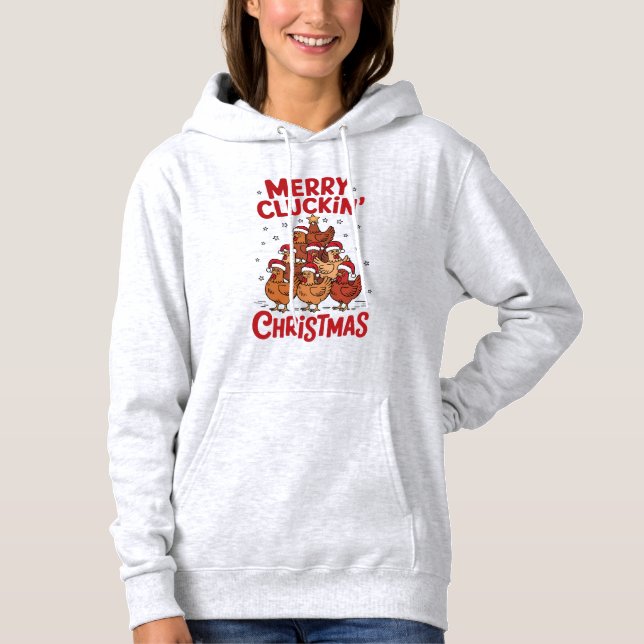 Sudadera Merry Cluckin' Christmas  (Anverso)